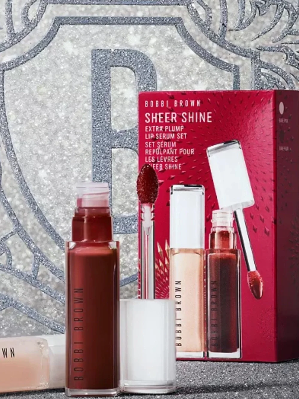 Bobbi Brown Sheer Shine Lip Serum Set - Deep Red & Clear Gloss